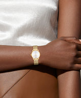 COACH Womens Elliot Gold-Tone Mesh Band Watch