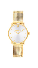 COACH Womens Elliot Gold-Tone Mesh Band Watch