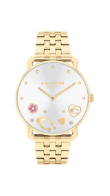 COACH Womens Elliot Gold-Tone Crystal Accent Watch