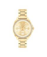 COACH Womens Kitt Gold-Tone Crystal Accent Watch