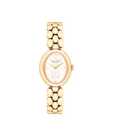 COACH Womens Sammy Gold-Tone Oval Face Watch