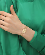 COACH Womens Sammy Gold-Tone Oval Face Mesh Watch