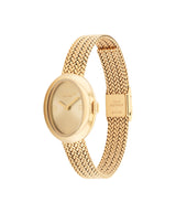 COACH Womens Sammy Gold-Tone Oval Face Mesh Watch