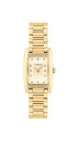 COACH Womens Resse Gold-Tone Crystal Accent Watch
