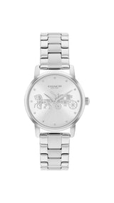 COACH Womens Grand Silver-Tone Watch