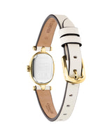 COACH Womens Sammy Oval Face White Leather Watch