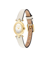 COACH Womens Sammy Oval Face White Leather Watch
