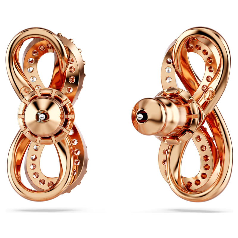 Swarovski Hyperbola Stud Earrings - Mixed cuts, Mini, White, Rose gold-tone plated