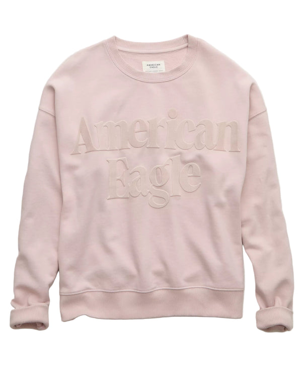American Eagle Womens AE Velvet Graphic Crew Neck Sweatshirt