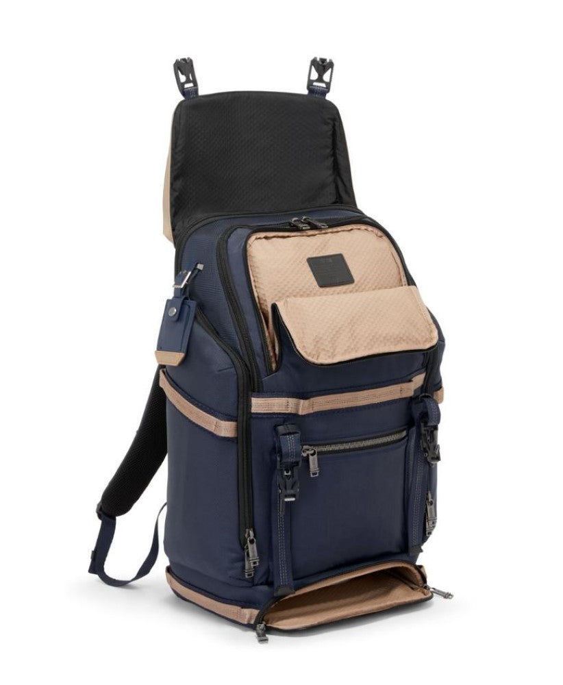 tumi backpack blue and brown alpha bravo TUMI Alpha Bravo Expedition Flap Backpack – ShopCGX