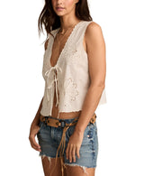 Lucky Brand Womens Cutwork Vest