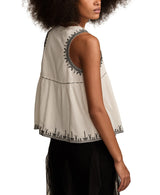 Lucky Brand Womens Embroidered Henley Racer Tank Top