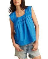 Lucky Brand Womens Lace Trim Tank Top
