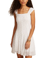 Lucky Brands Womens Floral Mesh Mini Dress