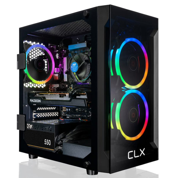 CLX SET Gaming Desktop - Intel Core i7 10700F 2.9GHz 8-Core Processor, 16GB DDR4 Memory, Radeon RX 6600 XT 8GB GDDR6 Graphics, 500GB M.2 NVMe SSD, 2TB HDD, WiFi, Black CLX Edition Karnak MicroATX Tower RGB Fans, Windows 11 Home 64-bit