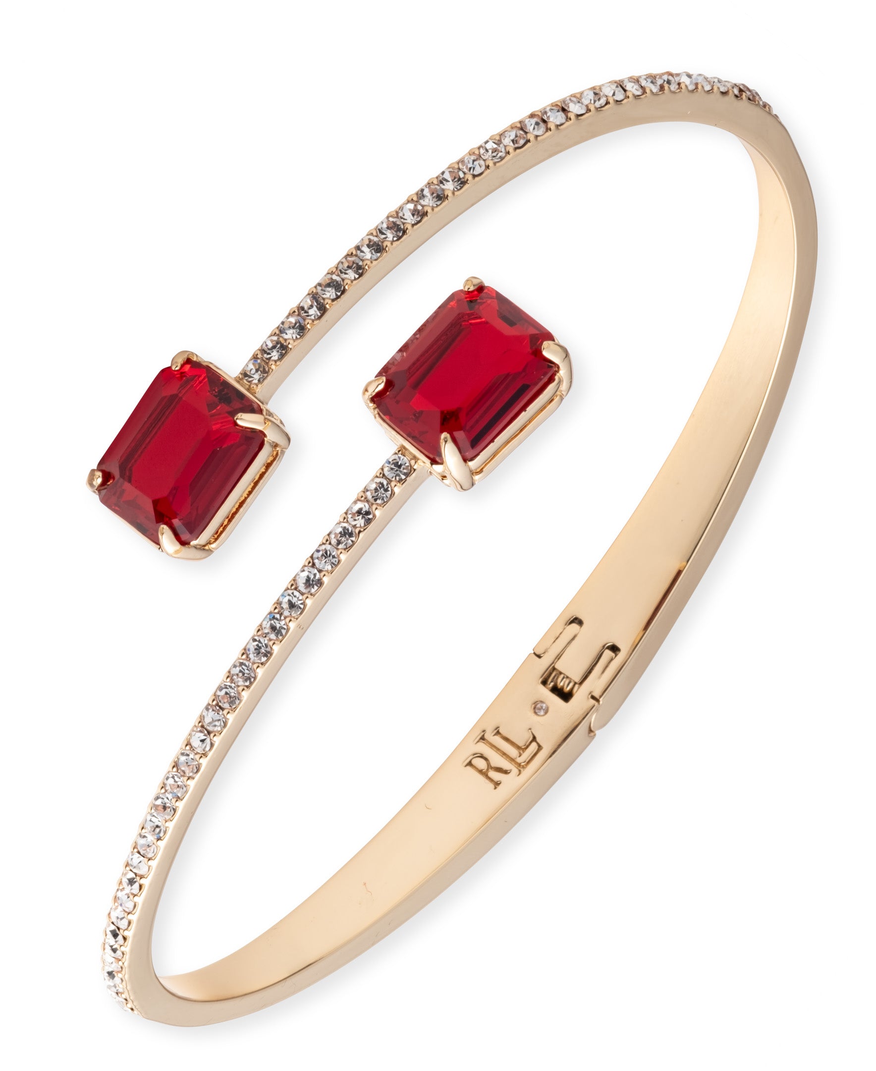 Lauren Ralph Lauren Pavé Gold-Plated Stone Hinge Bangle Bracelet