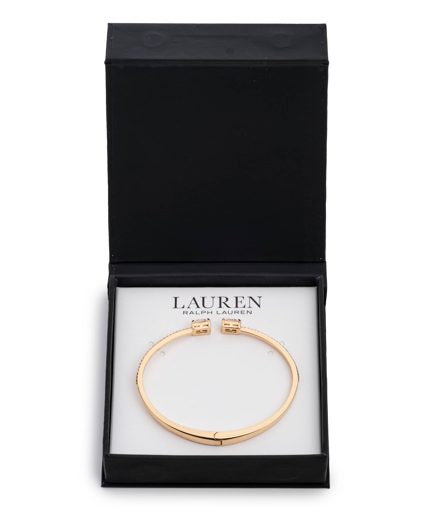 Lauren Ralph Lauren Gold-Tone Colored Stone & Crystal Cuff Bangle Bracelet