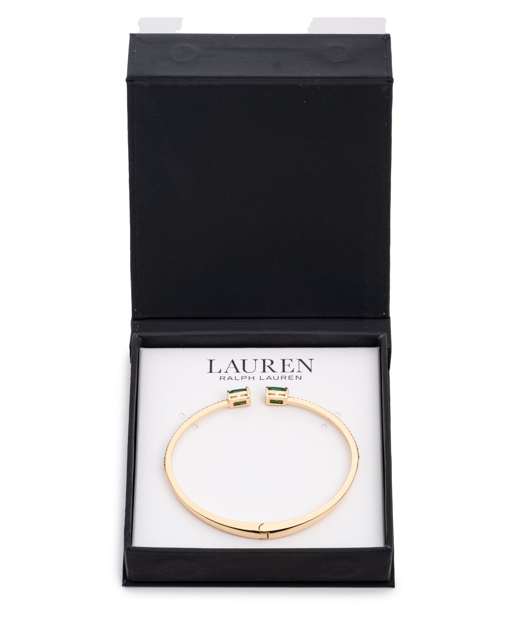 Lauren Ralph Lauren Gold-Tone Colored Stone & Crystal Cuff Bangle Bracelet