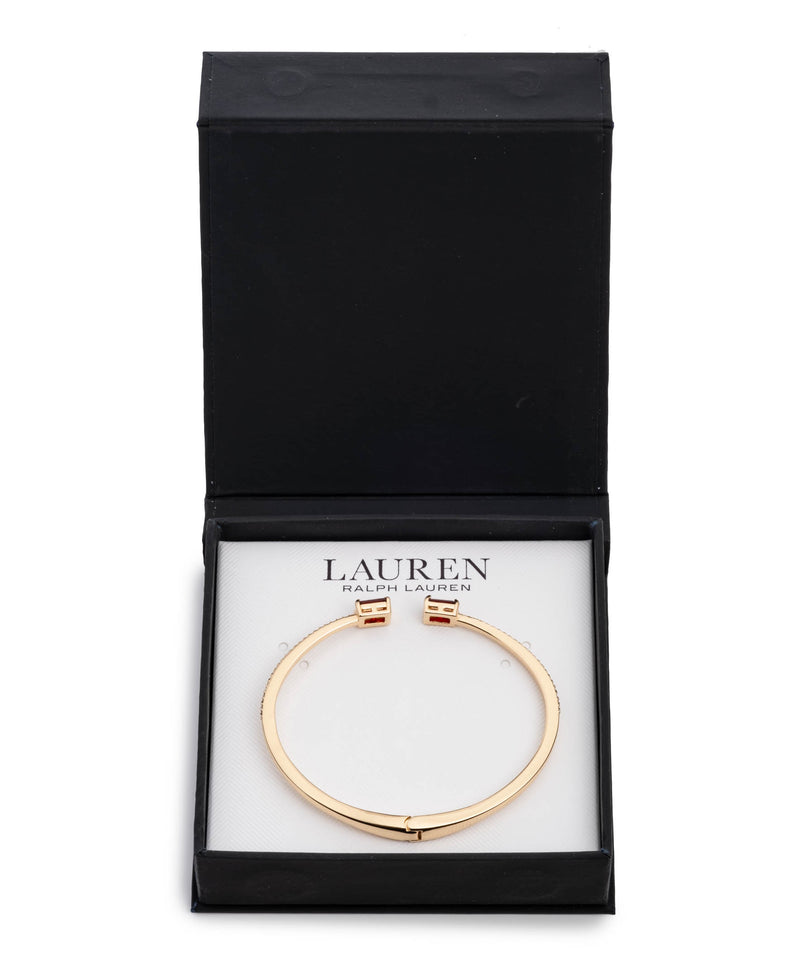 Lauren Ralph Lauren Gold-Tone Colored Stone & Crystal Cuff Bangle Bracelet