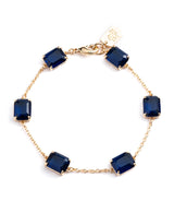 Lauren Ralph Lauren Gold-Tone Square Stone & Fine Chain Link Bracelet