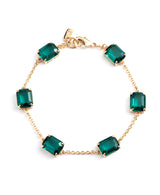 Lauren Ralph Lauren Gold-Tone Square Stone & Fine Chain Link Bracelet