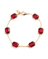 Lauren Ralph Lauren Gold-Tone Square Stone & Fine Chain Link Bracelet