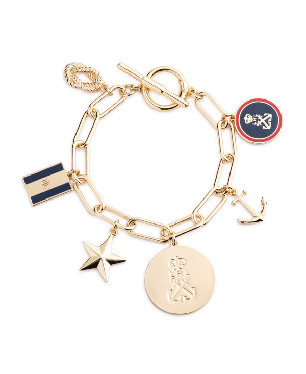 Lauren Ralph Lauren Gold-Plated Brass-Enamel Charm Bracelet