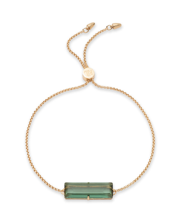 Lauren Ralph Lauren Gold-Tone Baguette Stone Slider Bracelet