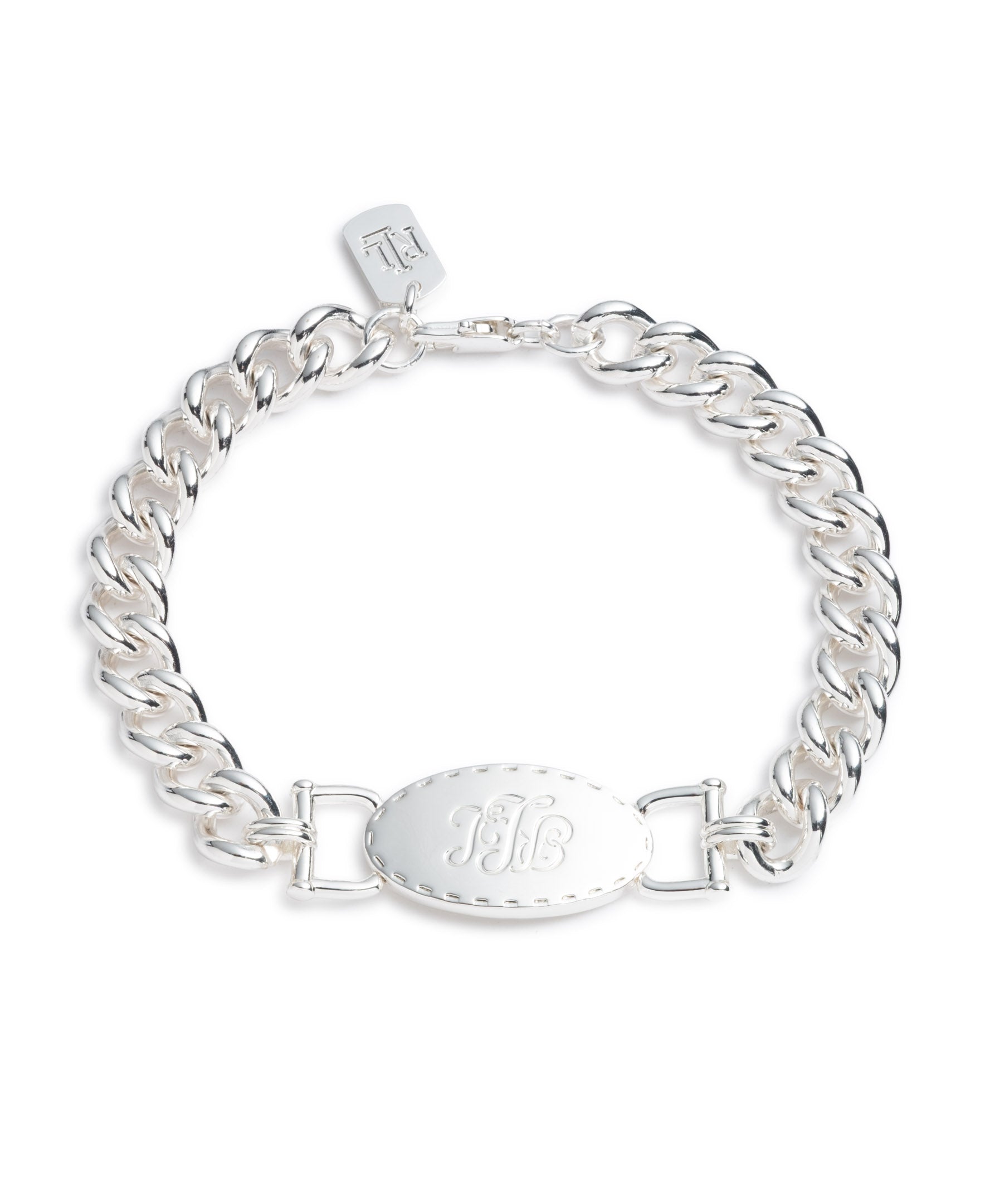 Lauren Ralph Lauren Silver-Tone Logo Flex Link Bracelet