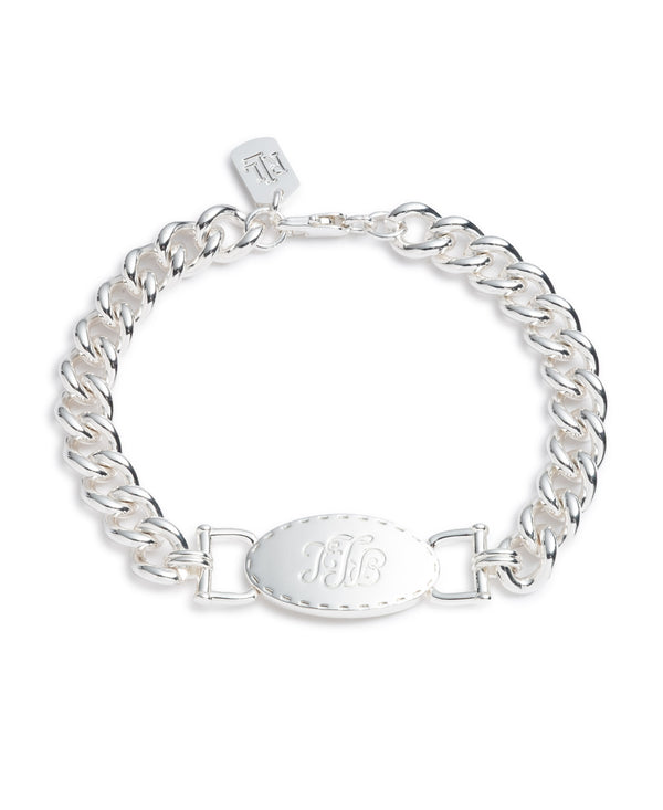 Lauren Ralph Lauren Silver-Tone Logo Flex Link Bracelet