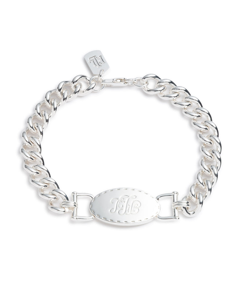 Lauren Ralph Lauren Silver-Tone Logo Flex Link Bracelet