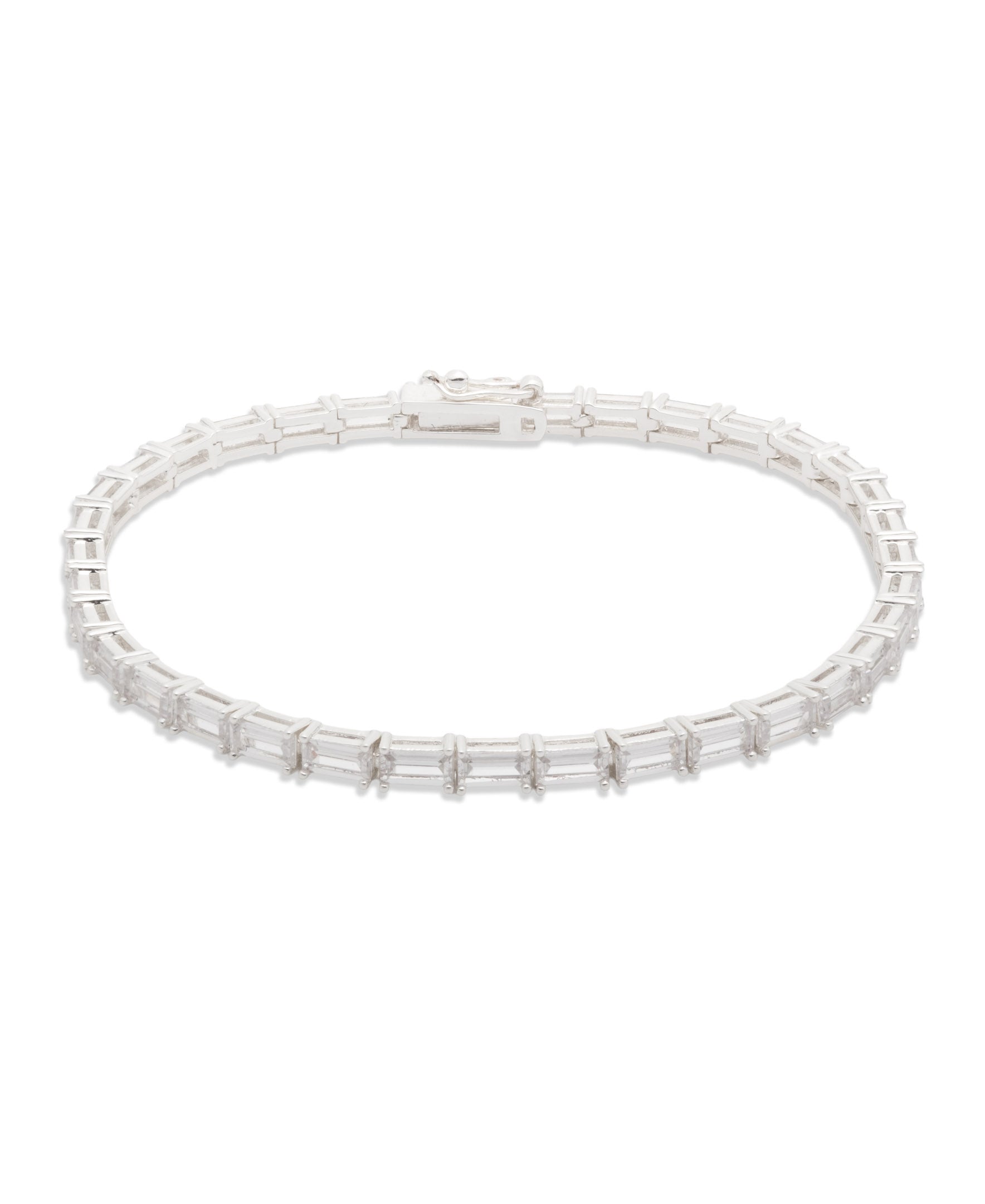 Lauren Ralph Lauren Silver-Tone CZ Baguette Flex Line Bracelet