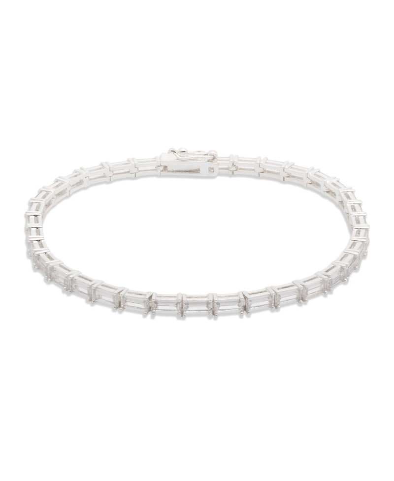 Lauren Ralph Lauren Silver-Tone CZ Baguette Flex Line Bracelet
