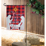 Evergreen Buffalo Check Nativity Garden Burlap Flag