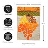 Evergreen Fall Leaves Garden Burlap Flag
