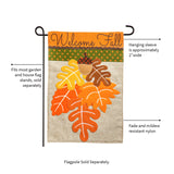 Evergreen Fall Leaves Garden Burlap Flag
