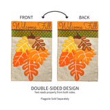 Evergreen Fall Leaves Garden Burlap Flag