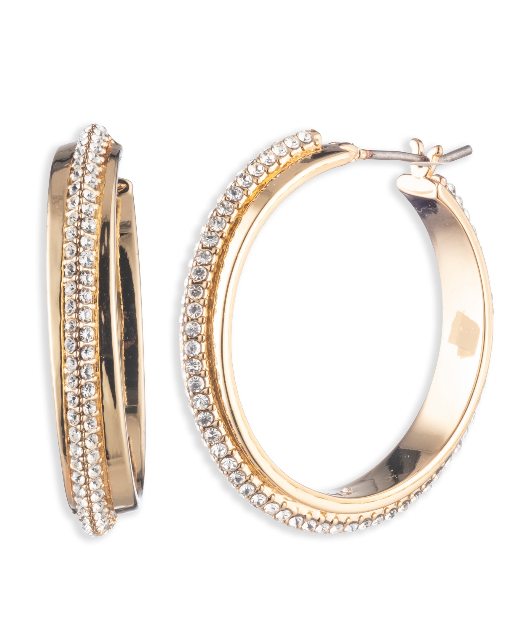 Lauren Ralph Lauren Pavé Hoop Crystal Earrings