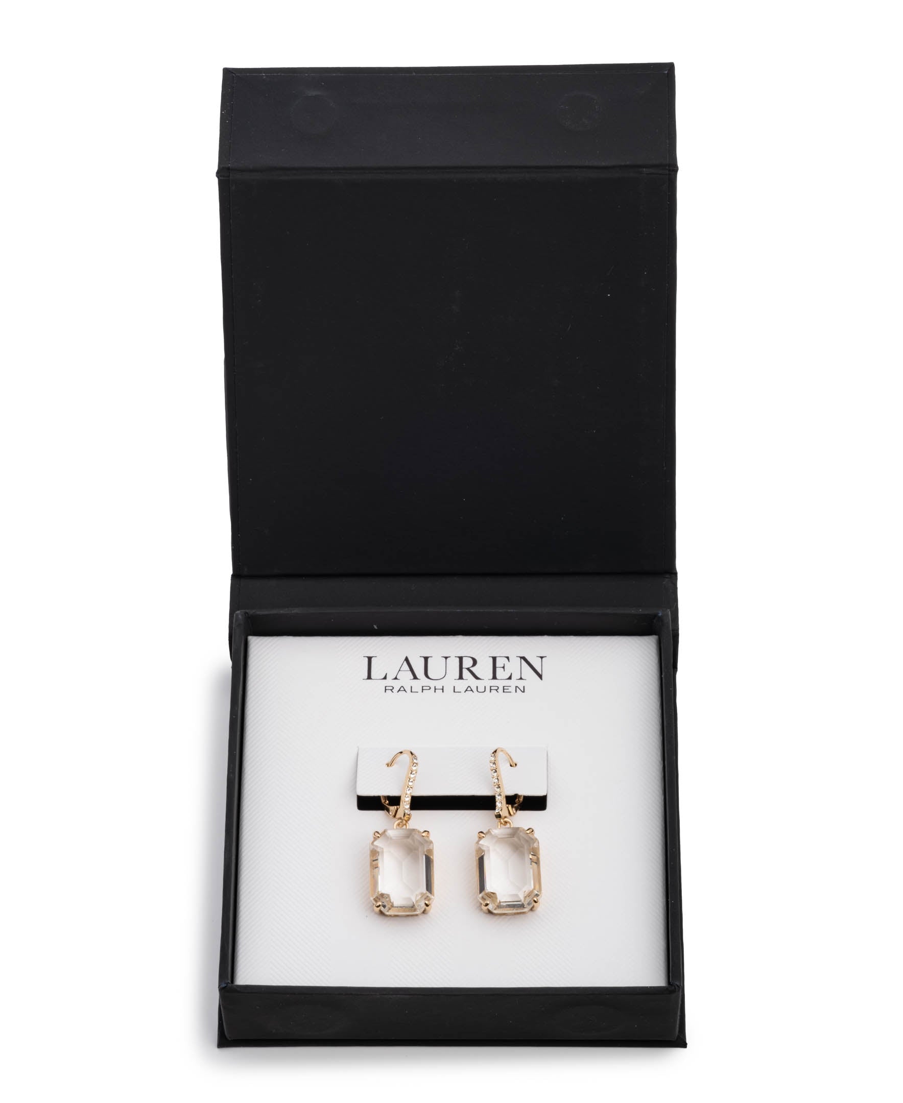 Lauren Ralph Lauren Gold-Tone Stone & Crystal Leverback Drop Earrings