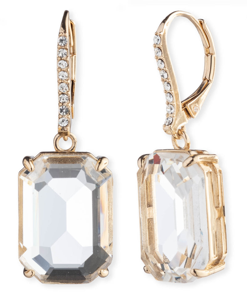 Lauren Ralph Lauren Gold-Tone Stone & Crystal Leverback Drop Earrings