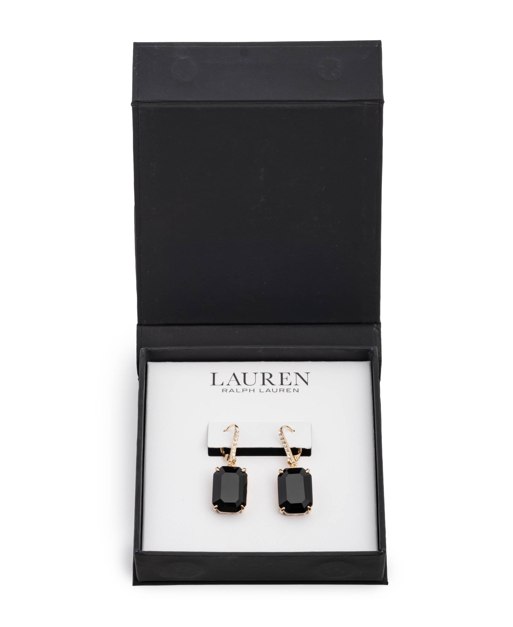 Lauren Ralph Lauren Gold-Tone Stone & Crystal Leverback Drop Earrings