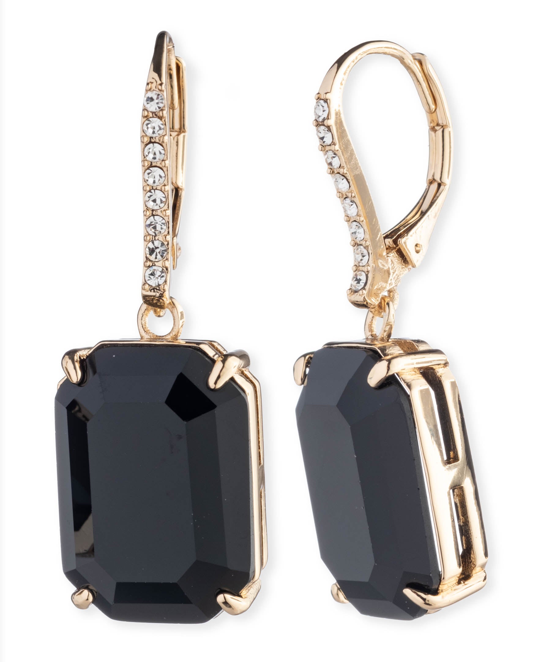 Lauren Ralph Lauren Gold-Tone Stone & Crystal Leverback Drop Earrings