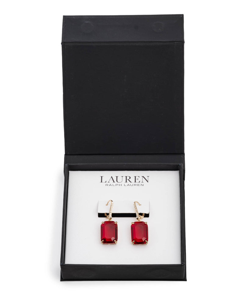 Lauren Ralph Lauren Gold-Tone Stone & Crystal Leverback Drop Earrings