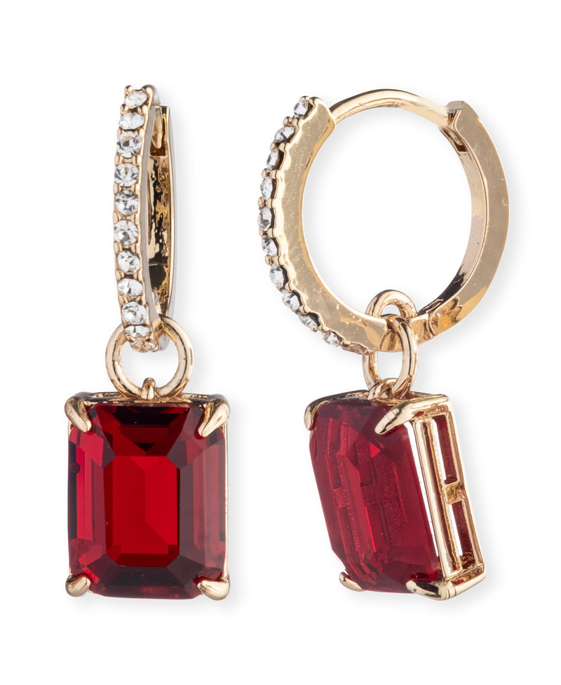 Lauren Ralph Lauren Color Crystal Charm Pavé Huggie Hoop Earrings