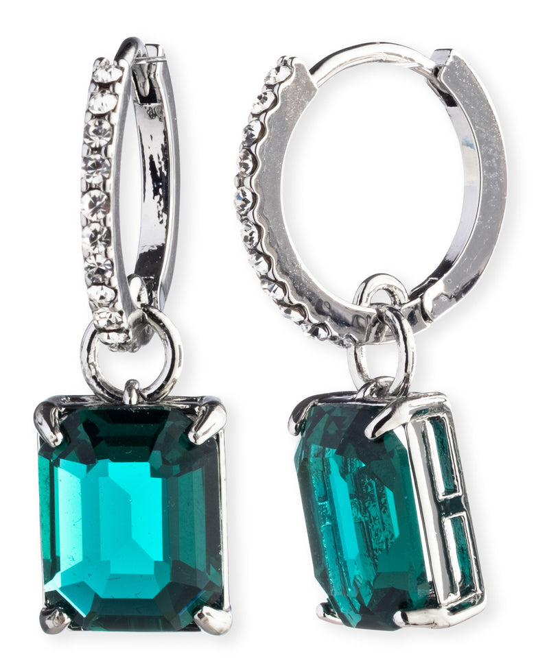 Lauren Ralph Lauren Color Crystal Charm Pavé Huggie Hoop Earrings