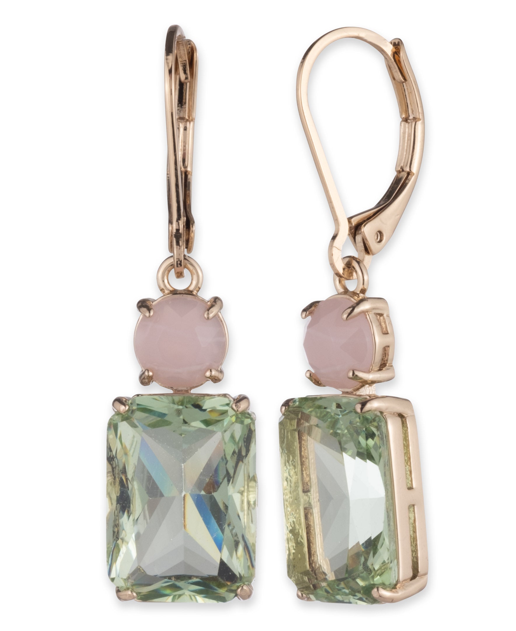 Lauren Ralph Lauren Gold-Tone Stone Double Drop Earrings