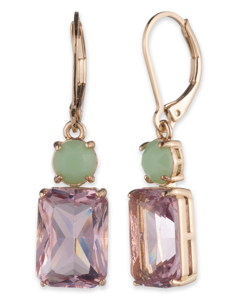 Lauren Ralph Lauren Gold-Tone Stone Double Drop Earrings