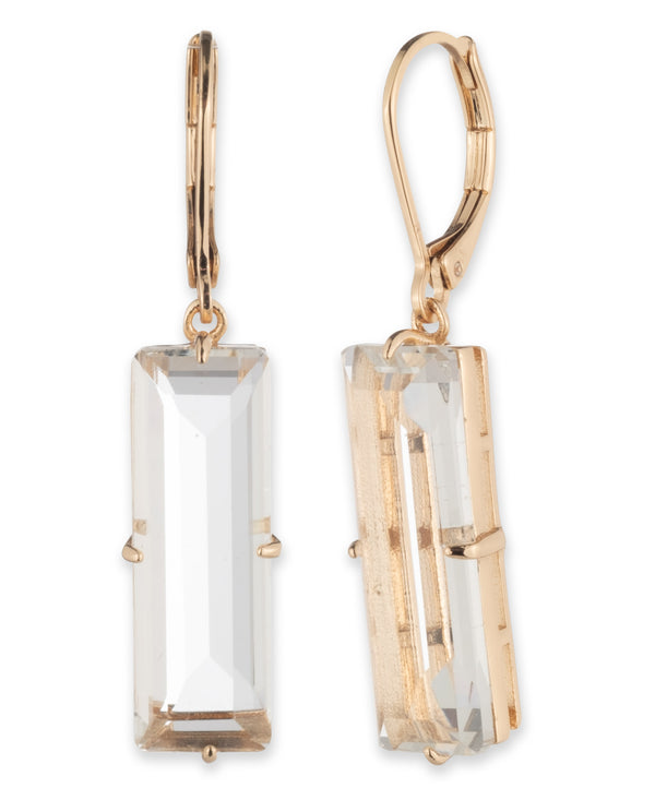 Lauren Ralph Lauren Gold-Tone Baguette Crystal Drop Earrings
