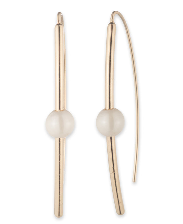 Lauren Ralph Lauren Gold-Tone Pearl Threader Earrings
