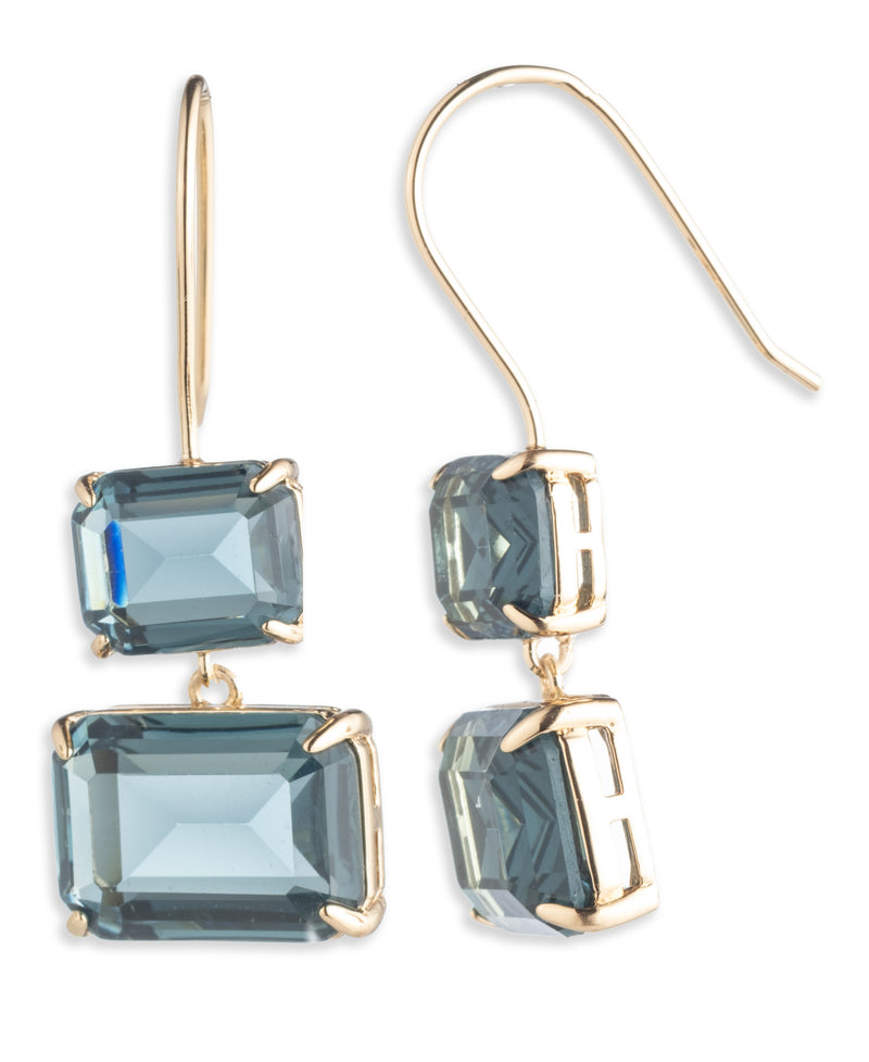 Lauren Ralph Lauren Gold-Tone Denim Stone Double Drop Earrings